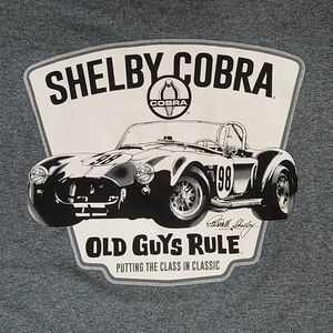 Old Guys Rule Shelby Cobra Ford Mens Size XL T-Shirt Gray Short Sleeve Crew